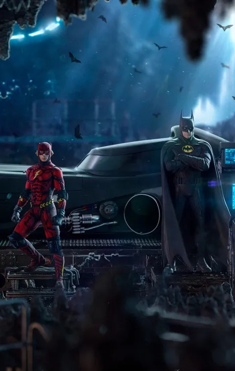 Batmobile Deluxe The Flash Movie Art Scale 1/10 Iron Studios