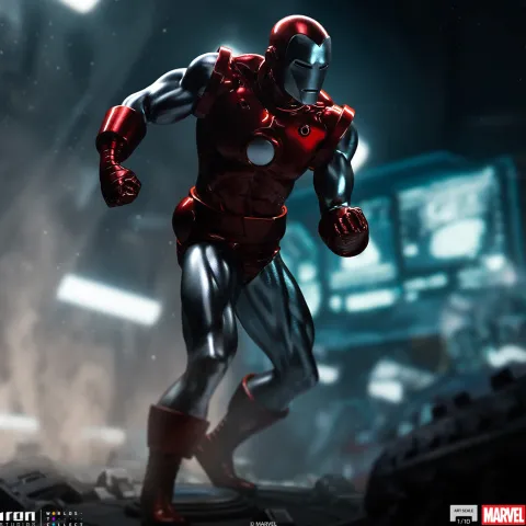 Statue Iron Man Red & Chrome - Marvel Comics - Art Scale 1/10 - Iron Studios