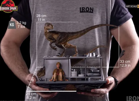 Statue Velociraptors in the Kitchen Diorama - Jurassic Park - Art Scale 1/10 - Iron Studios