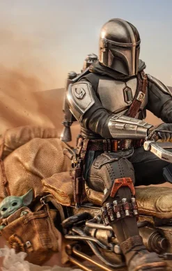 The Mandalorian on Speederbike Star Wars: The Mandalorian Art Scale 1/10 Iron Studios